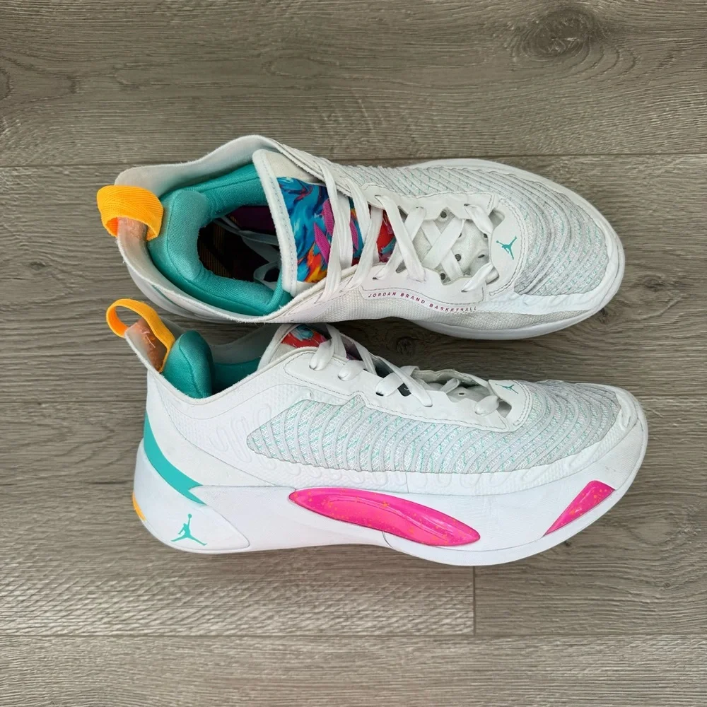 Jordan Luka 1 Imaginarium Basketball Shoes White Fire Pink Size 8.5